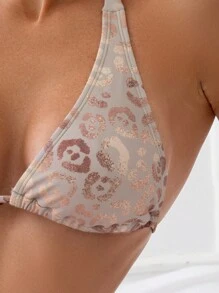 SHEIN Swim Summer Beach Leopard Print Swimwear Set - Multicolor - View 5