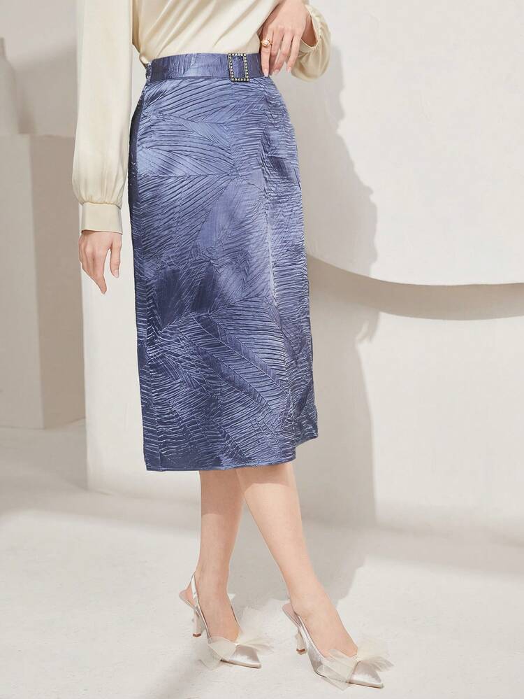 Women'S Woven Floral Straight Skirt