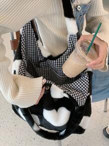 ROMWE Kawaii Fall And Winter New Plush Love Tote Bag Women'S Shoulder Large-Capacity Vest Bag Ins Korean Valentine'S Day Gift - Multicolor - View 5