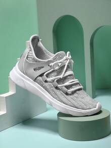 Breathable, Comfortable And Soft Children's Casual Sports Running Shoes - Grey - View 3