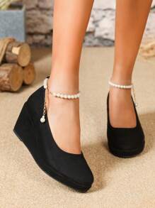 New Arrival Hot Selling Comfortable, Versatile, Elegant, Thick Sole, Chunky Heel Women Shoes, Solid Color