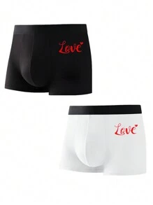 男士 1 件字母印花平角內褲