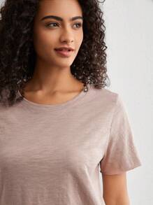 Ocili Leisure Plain Knitted T-Shirt And Shorts Homewear Set With Design Feeling, Comfortable And Breathable.