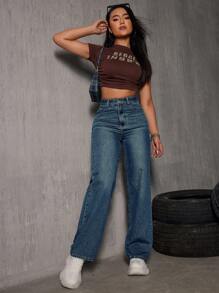 Women's Cat Whisker Straight Leg Jeans - Medium Wash - View 2