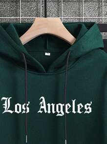 Manfinity Homme Men Plus Letter Print Hoodie And Pants Two-Piece Set
