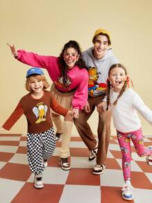 GARFIELD | SHEIN 男孩（小童）卡通印花長袖t卹 - 棕色 - 查看 5