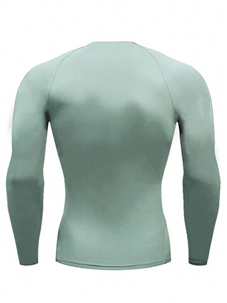 Boyfriend Style Men's Solid Color Raglan Sleeve Sports T-Shirt Long Sleeve Shirt 2-Piece Set