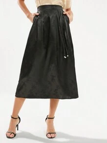 Aveloria Falda De Mujer En Jacquard Con Bolsillos