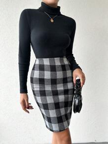 SHEIN Cottnline Women's Plaid Skirt - Multicolor - View 3