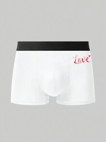 男士 1 件字母印花平角內褲