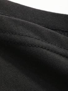DAZY Camiseta De Manga Larga De Un Solo Hombro, Ajustada Y De Color Sólido Para Mujeres - Negro - Ver 5