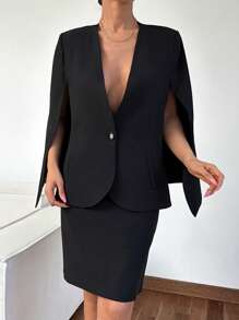 EURMUSE Women'S Solid Color Suit Set