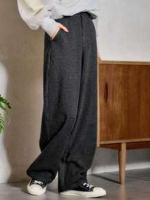 FRIFUL Ladies' Plaid Pants - Black - View 1