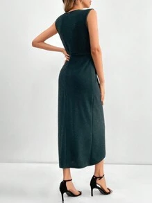 SHEIN Tall Sleeveless Wrap Dress Without Waistband
