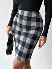 SHEIN Cottnline Women's Plaid Skirt - Multicolor - View 4