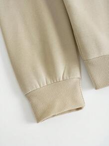 SHEIN LUNE Women's Pullover Hoodie With Claw Print And Heart Pattern - Beige - View 5