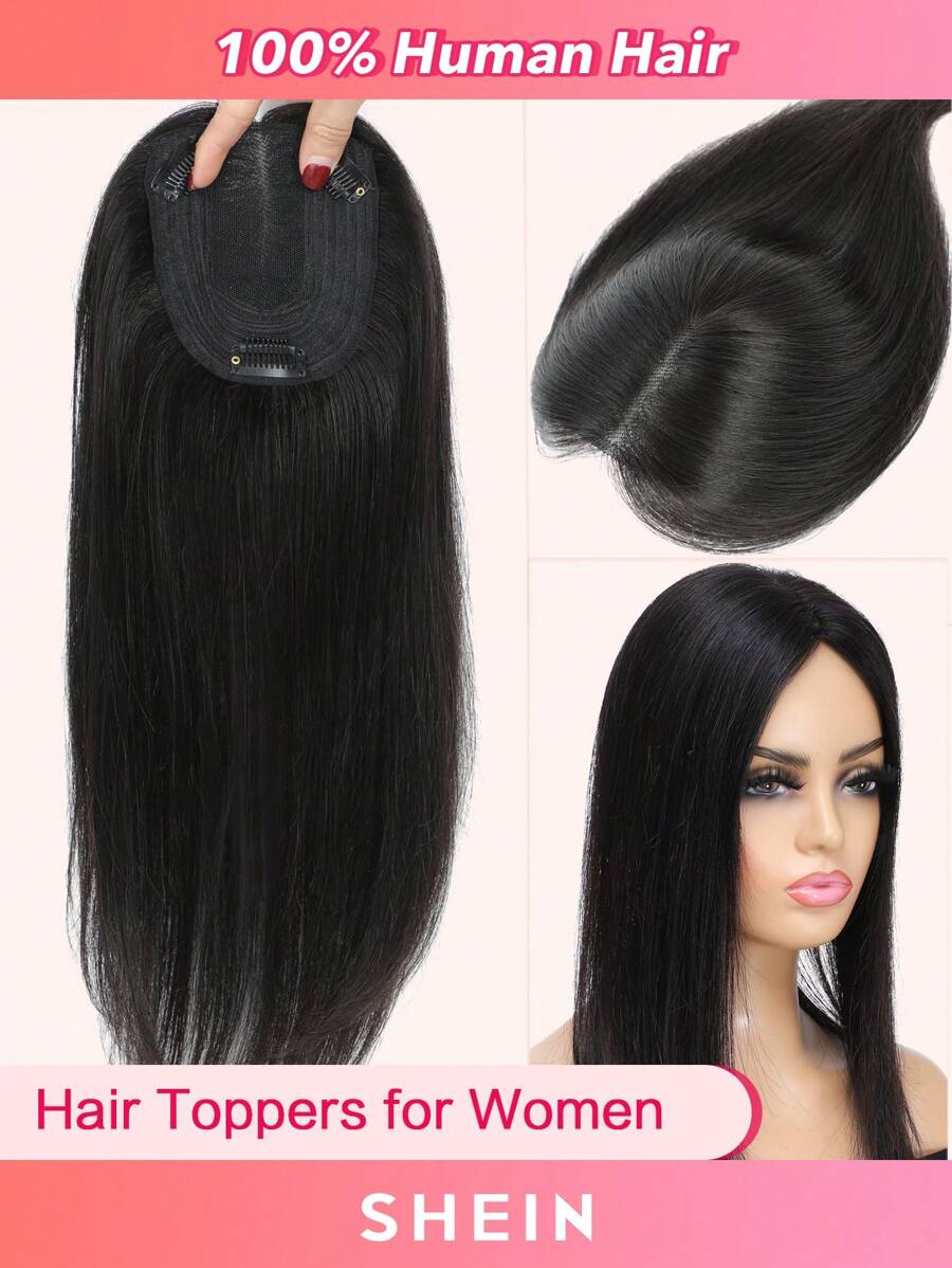 16inch Hair Toppers For Women Real Human Hair Topper Straight Hair ...