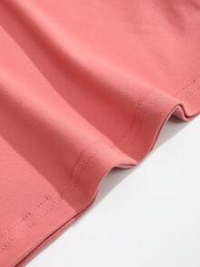 SHEIN Tween 女孩心型圖案短袖 T 卹 - 玫紅色 - 查看 3