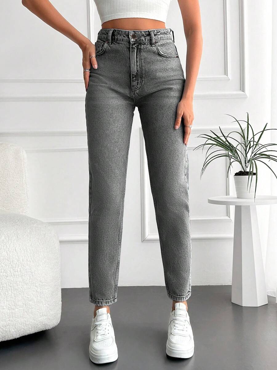 Cloudara Women's Solid Color Skinny Jeans - Dark Wash - View 1