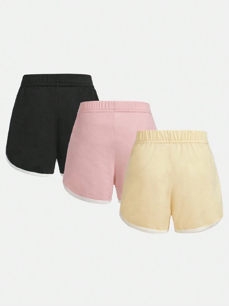 3pcs Baby Girls' Sporty Shorts, Soft And Comfortable, Cute And Versatile