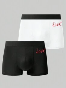 男士 1 件字母印花平角內褲