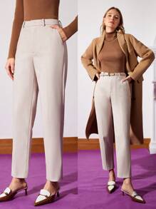 MOTF PREMIUM HERRINGBONE SUIT PANTS - Apricot - View 2