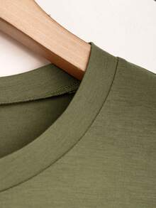 SHEIN LUNE 大尺碼印花圓領運動衫 - 綠色 - 查看 4