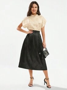 Aveloria Falda De Mujer En Jacquard Con Bolsillos