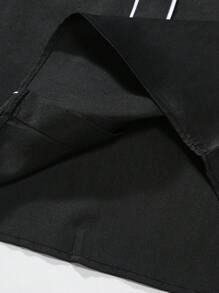 Manfinity Nomadique 男士趣味印花长袖翻领衬衫，适合舞会、父子装、爸爸装、男士牛仔衬衫、黑色牛仔衬衫、男士西部衬衫、刺绣西部衬衫，秋季、假日穿着 - 黑色 - 查看 7
