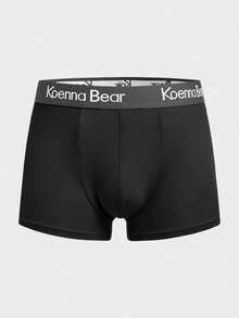 Nam Lá thư In Boxer Quần lót tam giác Với Dây thắt lưng ( 4pcs Đen Bộ ) - màu đen - Xem 3