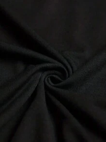 男士字母印花短袖t恤 - 黑色 - 查看 4