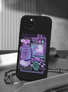 Ilustrata 日式樂趣彩繪黑色手機殼,兼容 Iphone 12 13 14 系列等其他型號,保護殼 - 彩色 - 查看 1