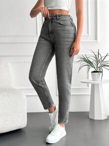 Cloudara Women's Solid Color Skinny Jeans - Dark Wash - View 3