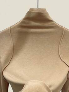 SHEIN LUNE 大尺碼女款立領長袖t恤 - 彩色 - 查看 4