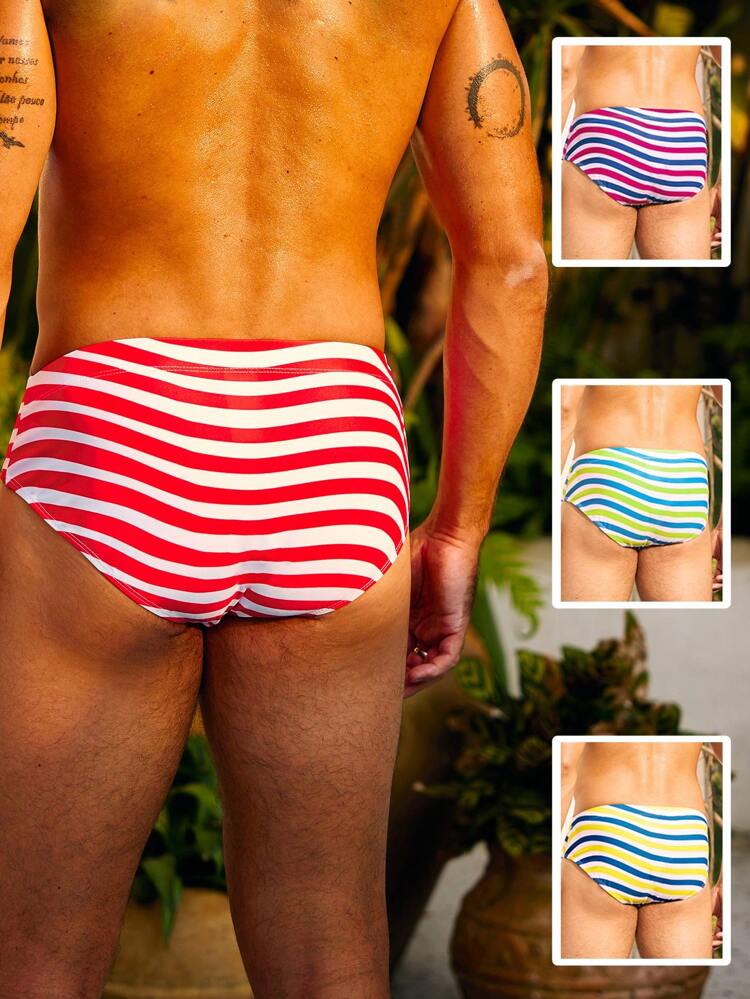 Men'S Striped Swim Trunks