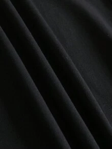 SHEIN LUNE Dandelion Print Short Sleeve T-Shirt - Black - View 4