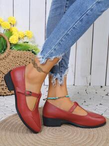 女士d'orsay尖頭中跟禮服鞋,優雅的辦公室泵鞋,復古t型瑪丹鞋圓頭扣細跟低跟禮鞋,適用於工作或休閒日常穿著