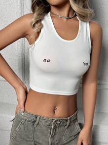 SHEIN Unity 女士字母印花背心