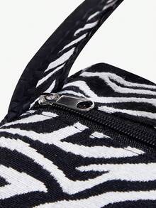 SHEIN SXY Women'S Zebra Print Handbag - Black and White - View 5