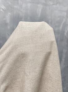 SHEIN LUNE 大碼女性亞麻質無袖肩帶上衣+結繩設計寬腿褲,2件/套適用於夏季休閒和度假 - 杏色 - 查看 4