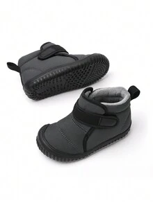 冬季保暖内衬柔软、轻便、舒适的婴儿靴 - 灰色 - 查看 3