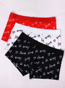Men'S Love Letter Printed Boxer Briefs (Set Of 3) - Multicolor - View 6