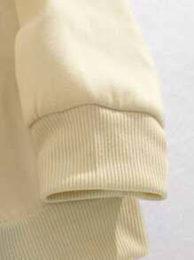 SHEIN EZwear 女士自由女神印花圓領運動衫 - 米色 - 查看 5