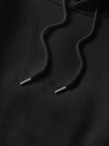 SHEIN EZwear 女款骷髏圖案束口帽衫 - 黑色 - 查看 8