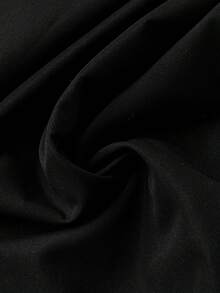 SHEIN LUNE 女士加大碼純色尖領套裝 - 黑色 - 查看 4