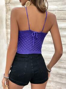 Chiquease Solid Color Halter Knitted Top