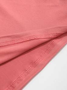 SHEIN Tween 女孩心型圖案短袖 T 卹 - 玫紅色 - 查看 5