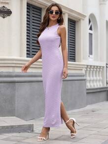 SHEIN Clasi Không tay Tách rời Đầm - Màu tím - Xem 1