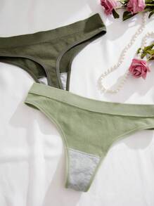 Shein Underwear&Sleepwear Basics Women's Solid Color Sexy Thongs (5pcs/Pack)