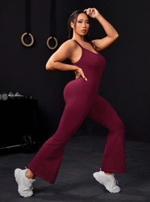 Easithlete Plus Size Women'S Sporty Flared Jumpsuit